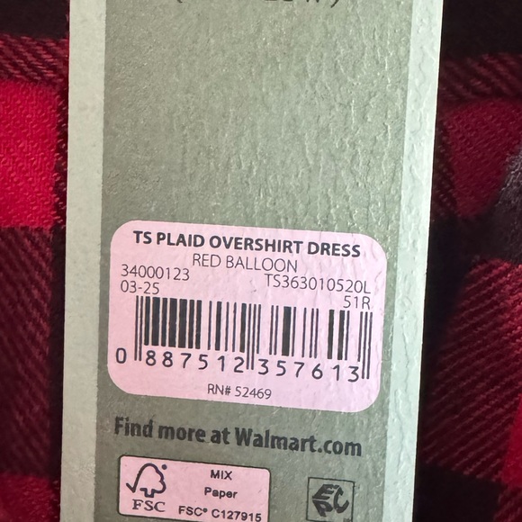 Red and Black Plaid Shirt Dress - Picture 5 of 7